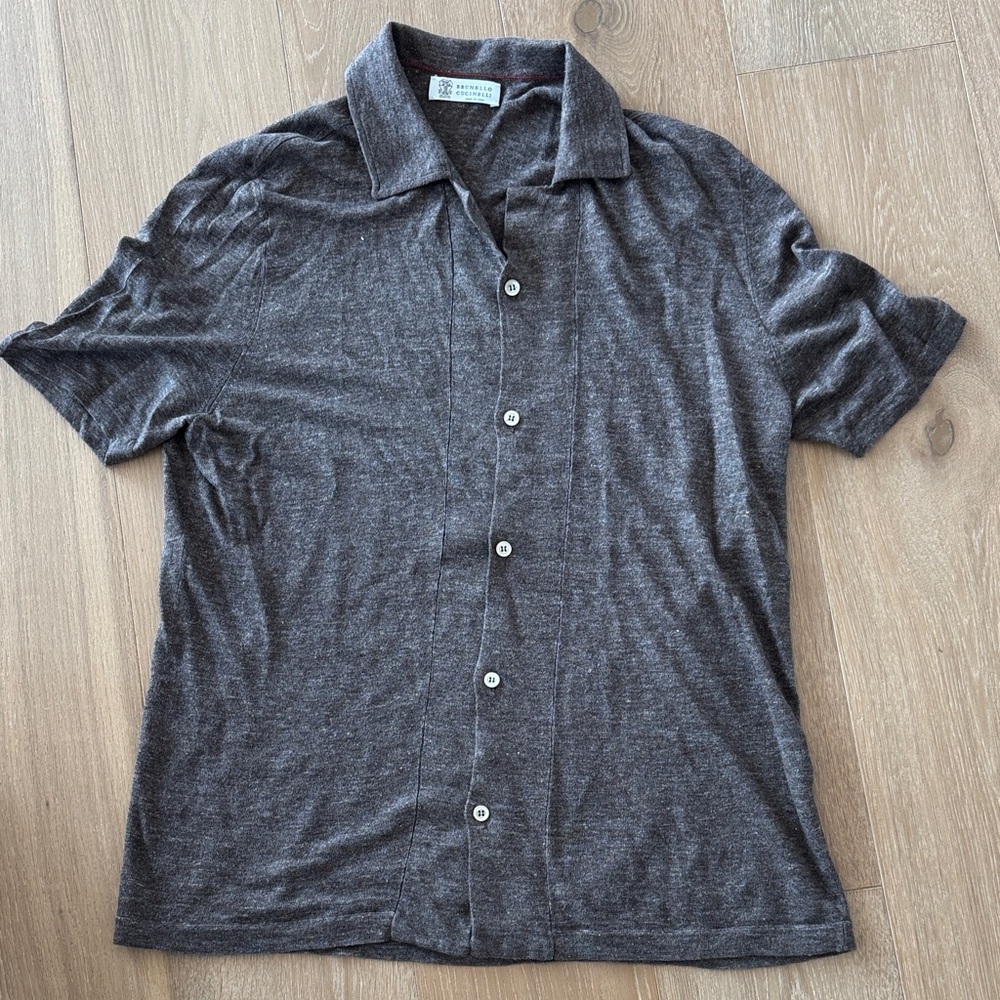 Brunello Cucinelli Brown Button Down Shirt (XL)